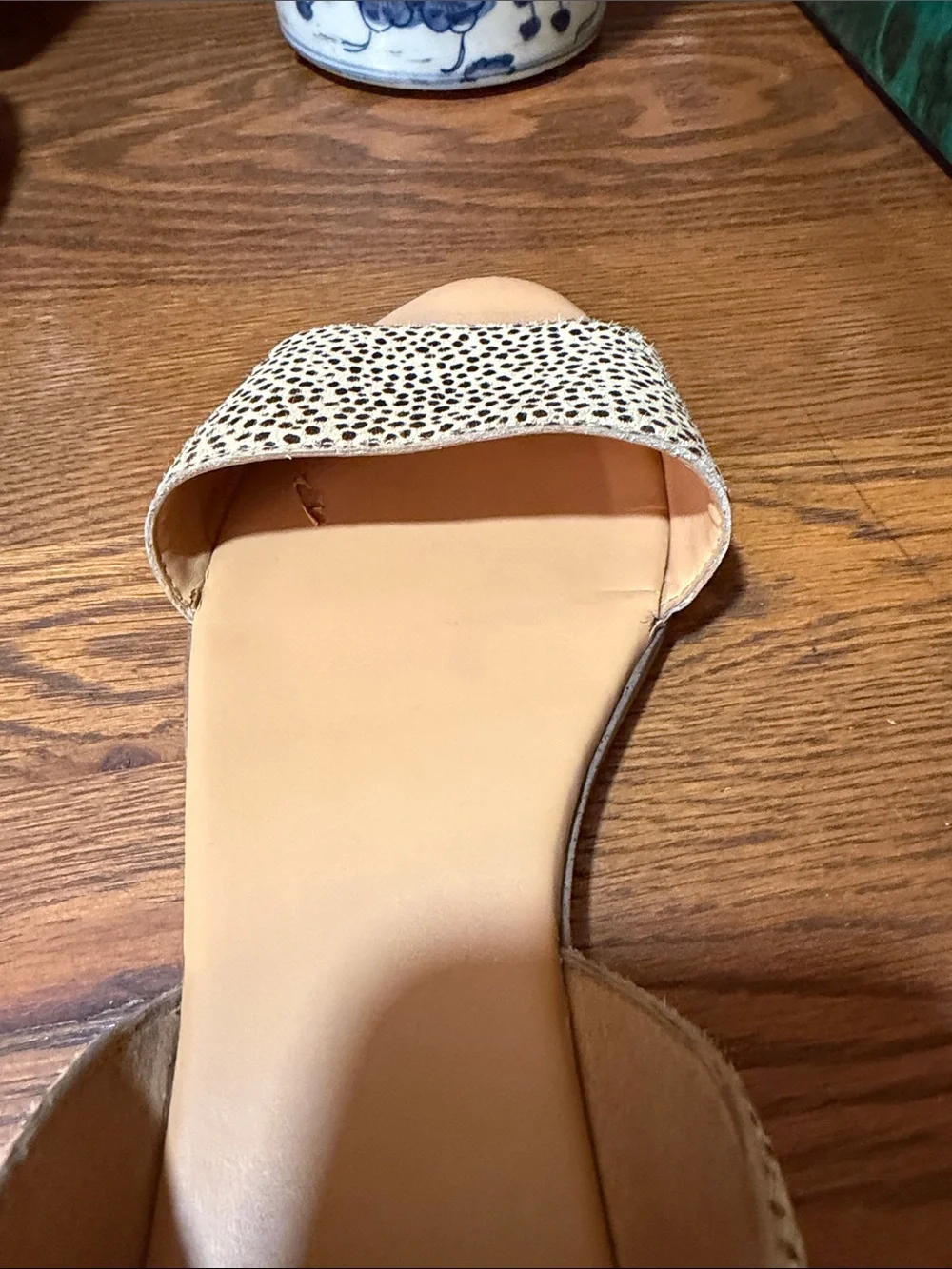 Women’s D'Orsay Open-Toe Flat Sandals in Cream Leopard Print JCREW SIZE 9.5